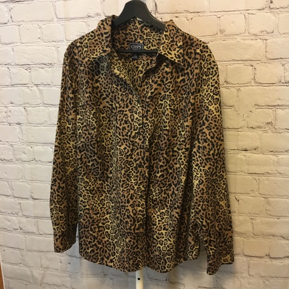 Chaps Tops - Leopard Button Down Chaps Tops - Leopard Button Down